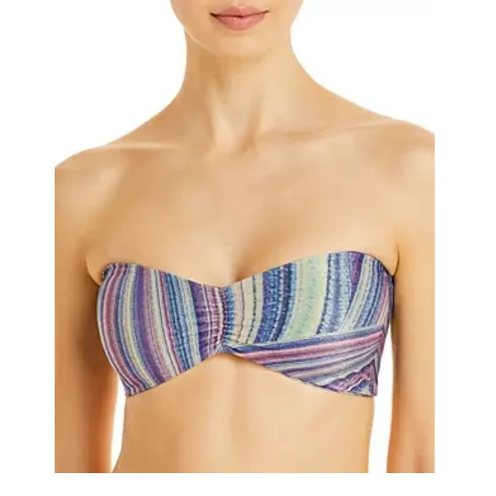 Frankies Bikinis Jeanette Printed Bandeau Bikini Top Multi Size L